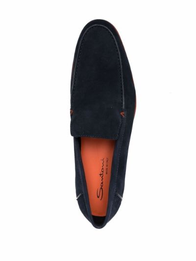 santoni loafers suede