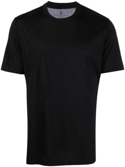 crewneck cotton-silk T-shirt | Brunello 