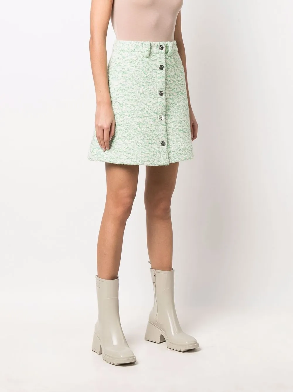 фото Remain твидовая юбка мини на пуговицах