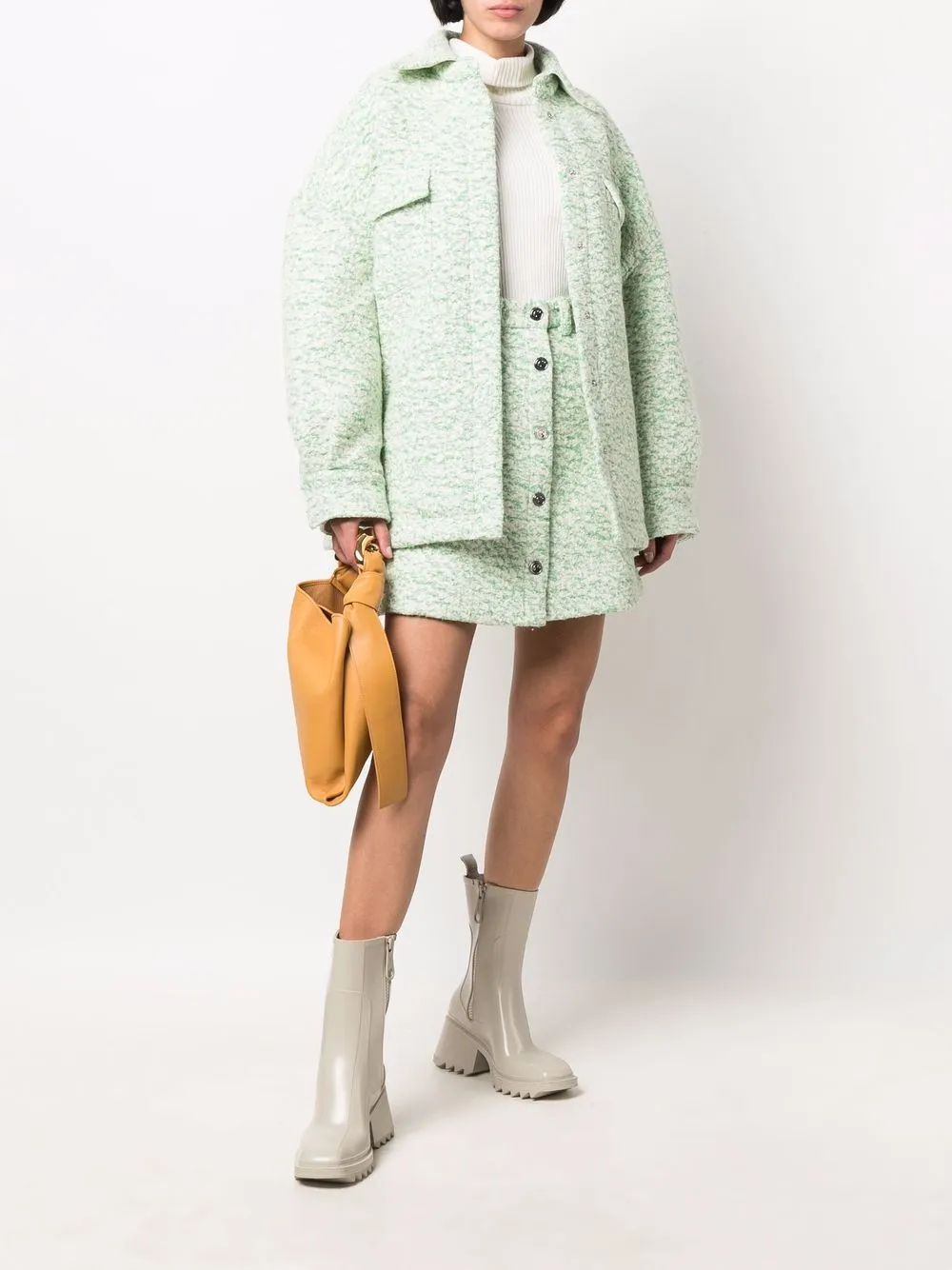 REMAIN Button-up mini-rok - Groen