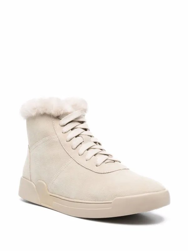 shearling high top trainers