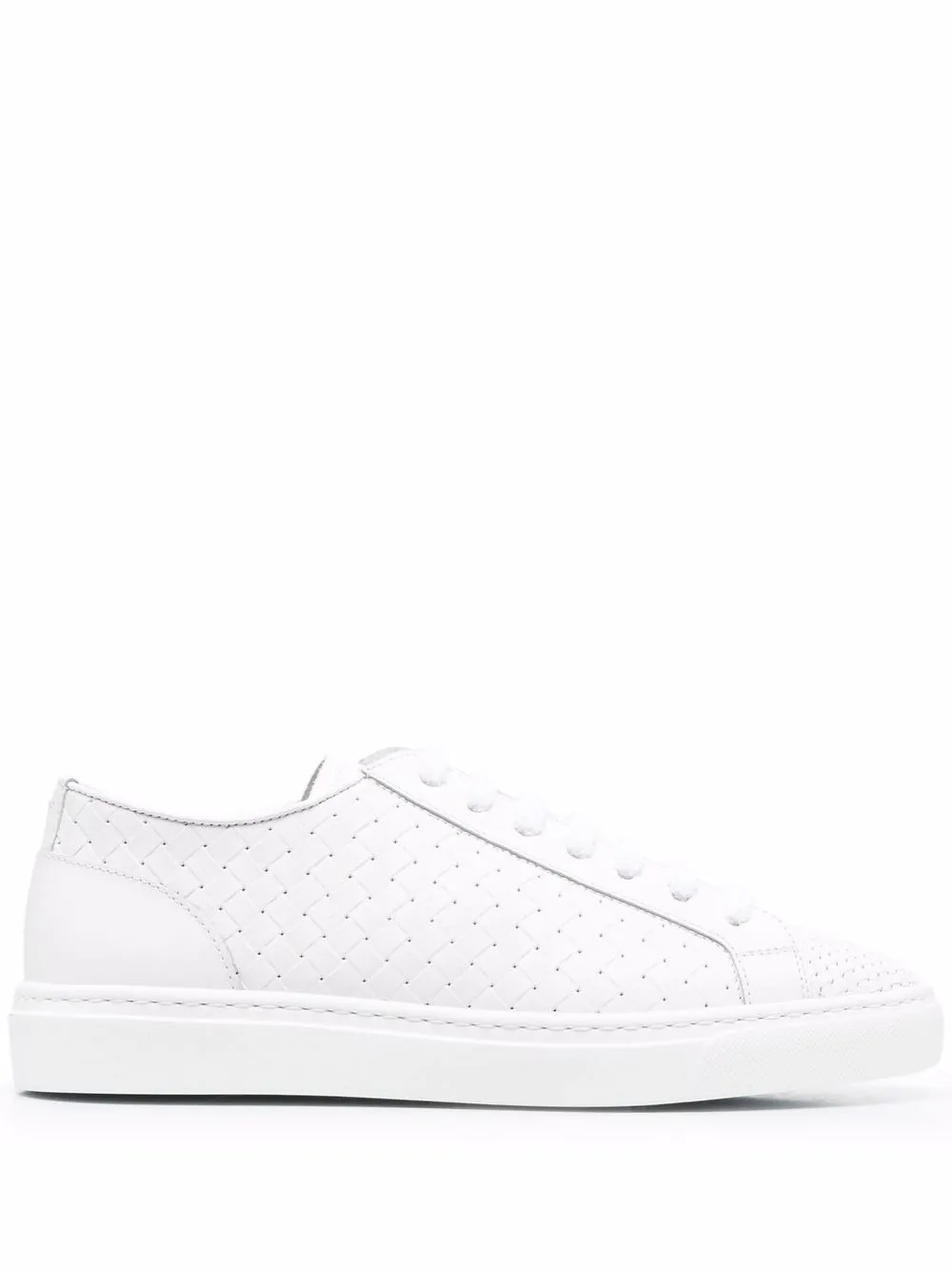 

Doucal's woven-leather low-top sneakers - White