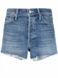 MOTHER The Tomcat frayed denim shorts - Blue