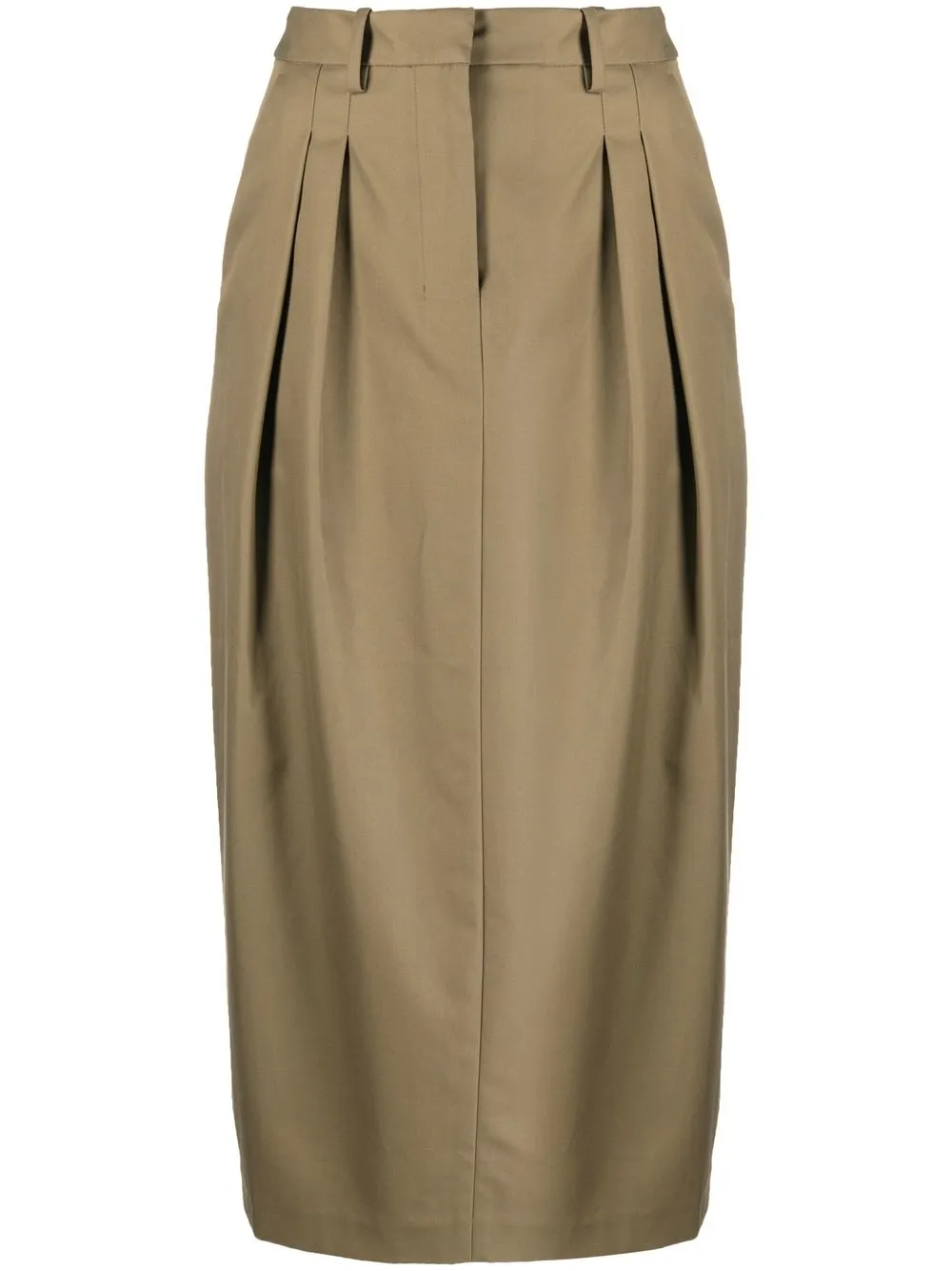 

There Was One box-pleat midi skirt - Green