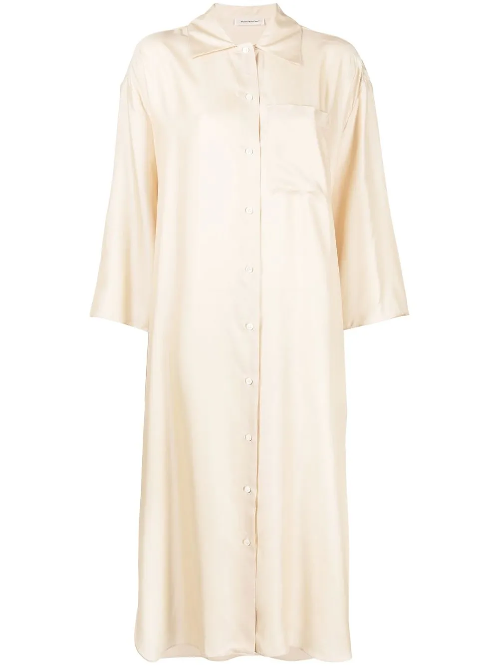 

There Was One vestido camisero con mangas tres cuartos - Neutro