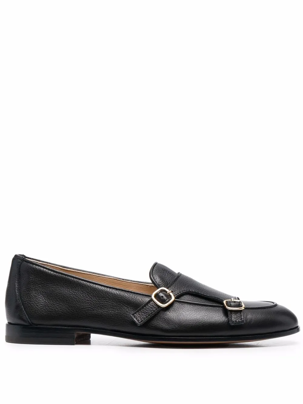 

Doucal's double-buckled leather loafers - Black