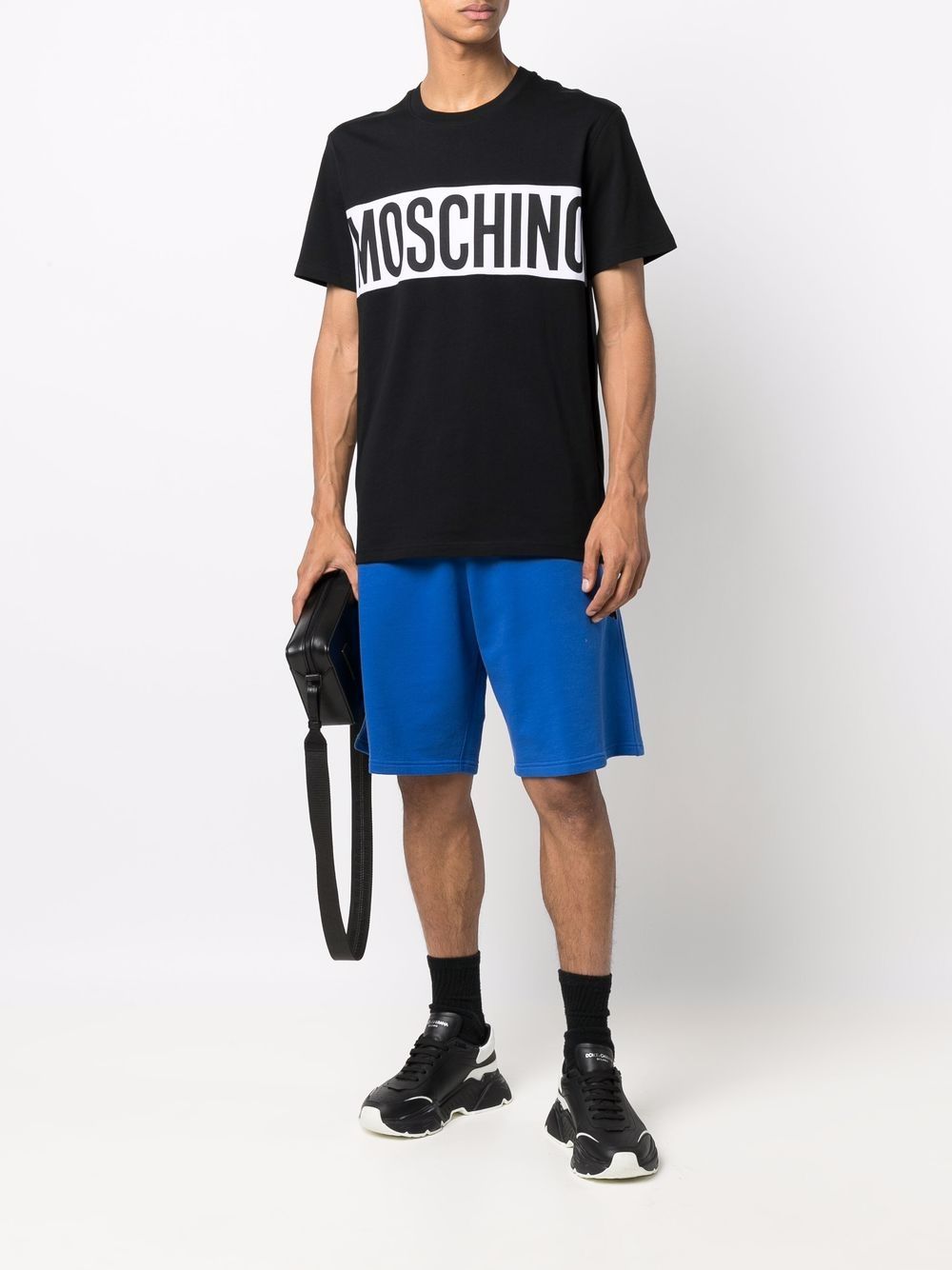 Moschino T-shirt met logoprint - Zwart