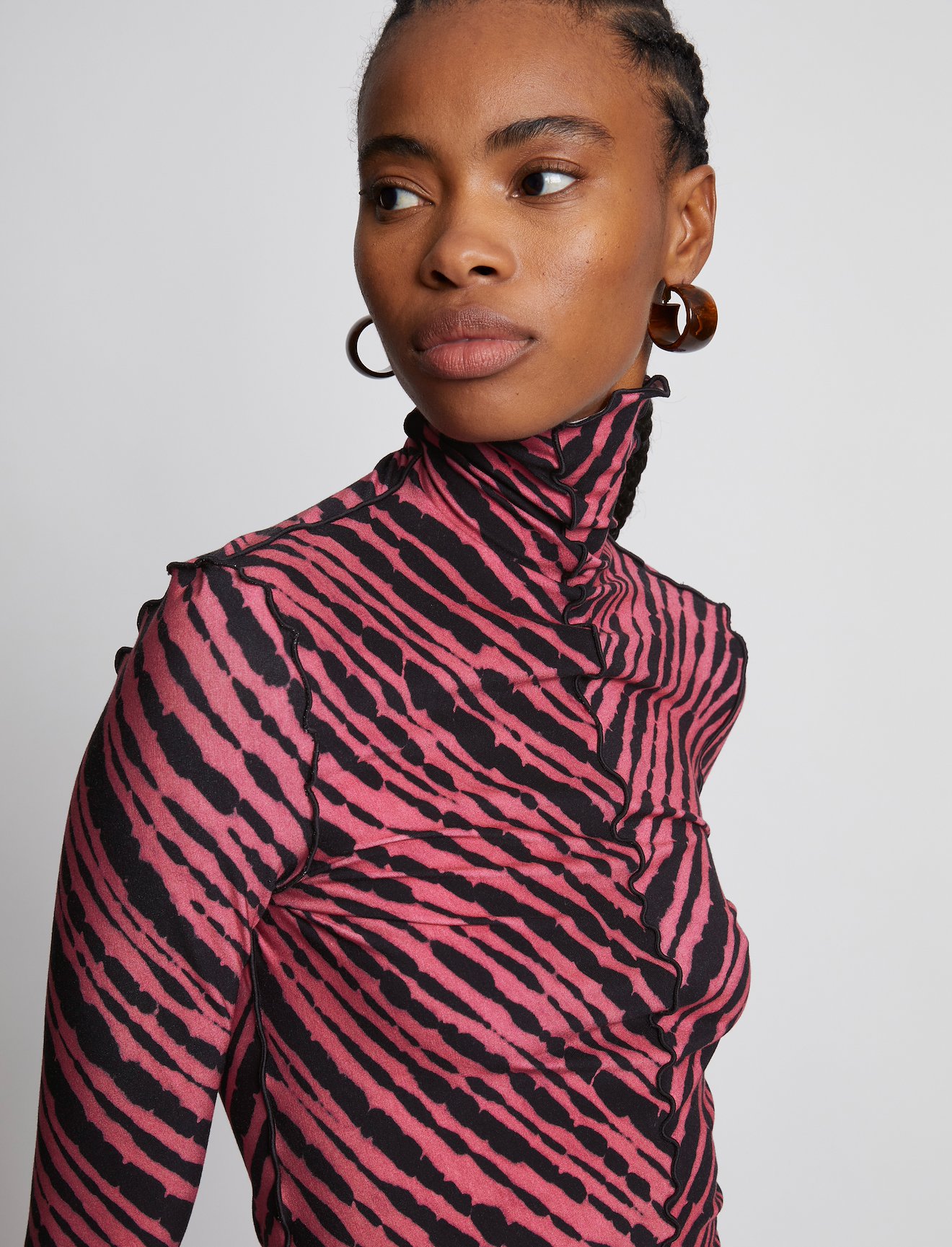 Diagonal Tie Dye Jersey Turtleneck #4