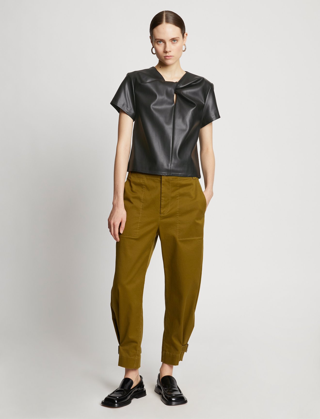 Faux Leather Twisted Top #1