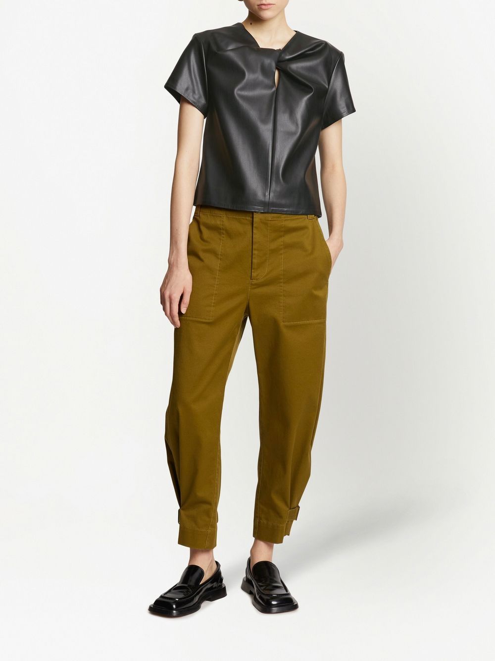 Proenza Schouler White Label Top met korte mouwen - Zwart