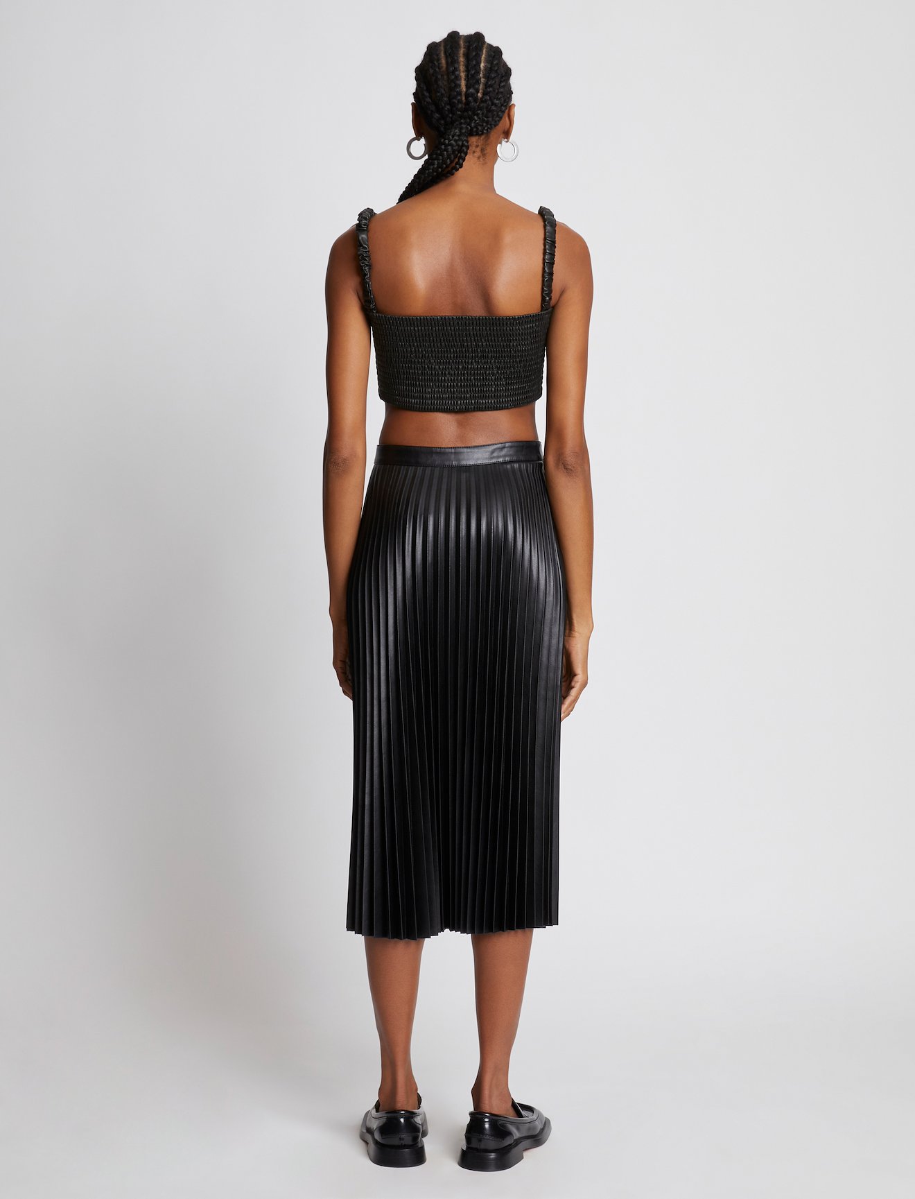 Faux Leather Smocked Top #3