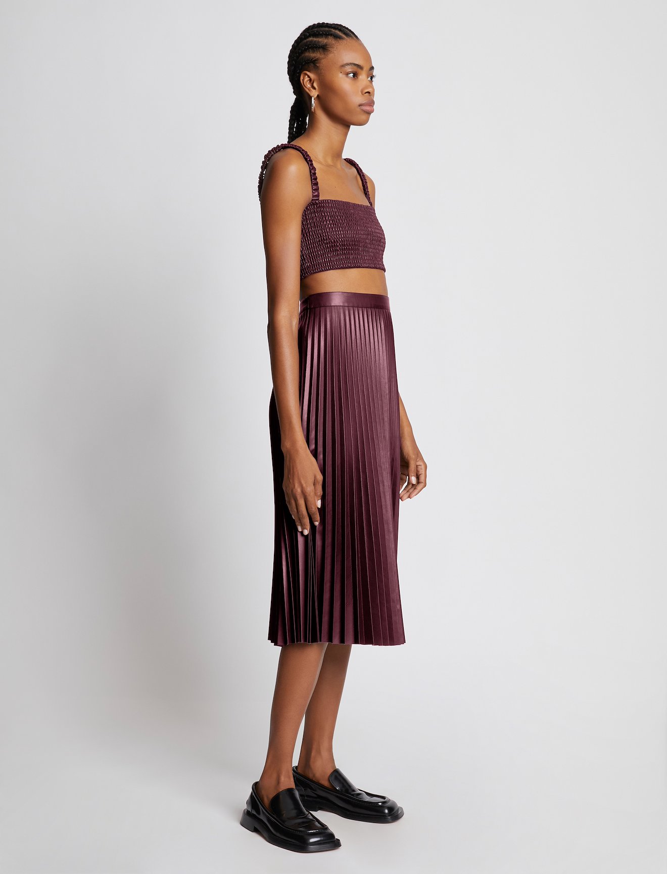 Faux Leather Pleated Skirt #1