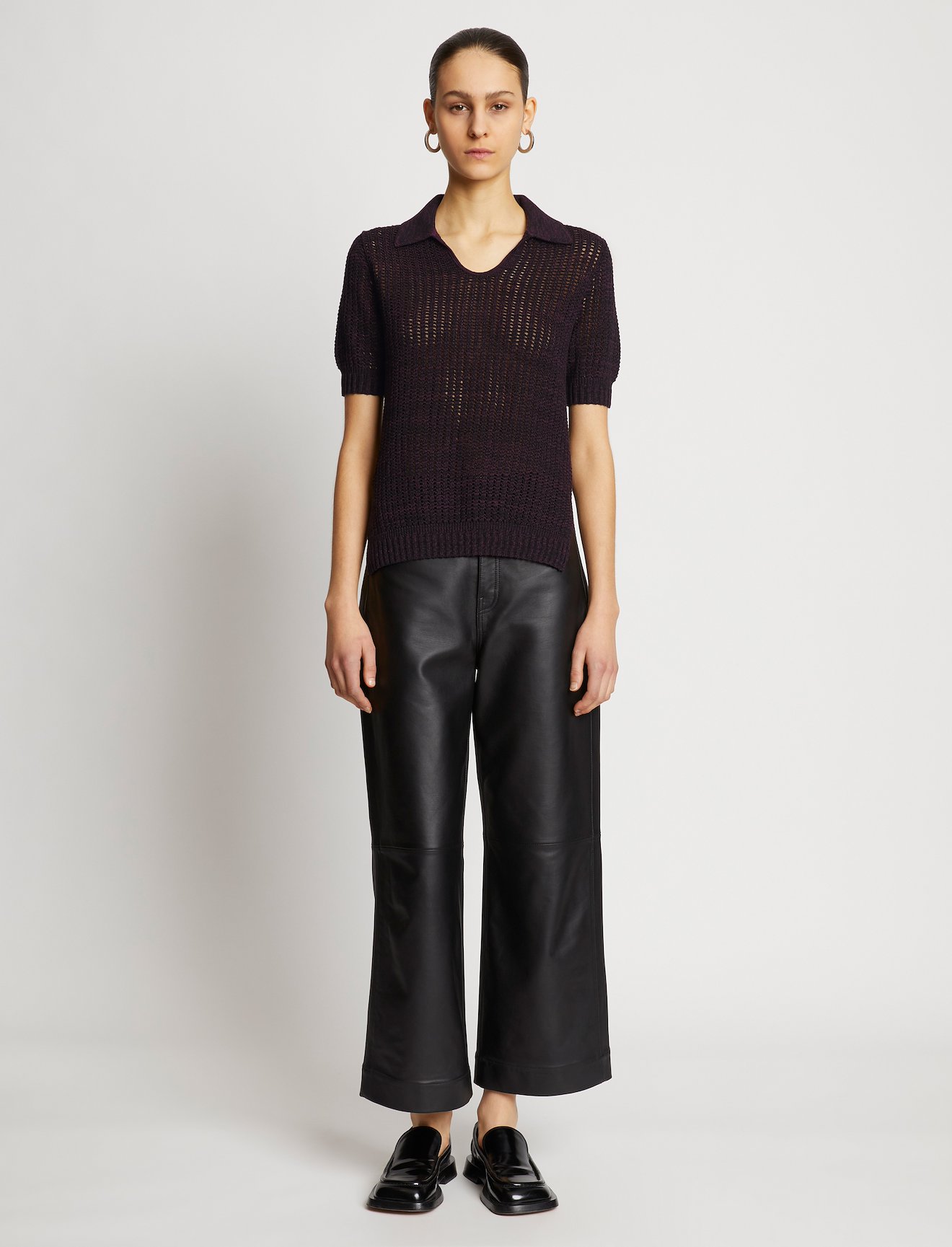Cotton Silk Pique Polo Top #1