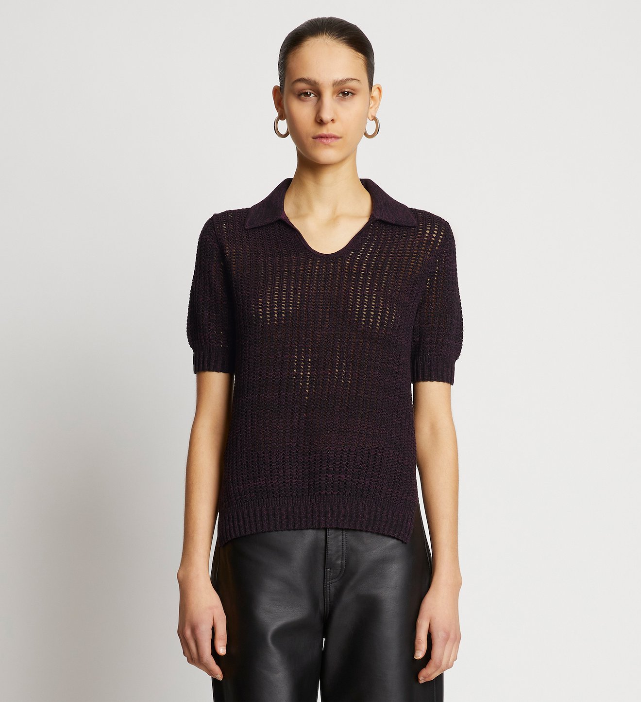 Cotton Silk Pique Polo Top