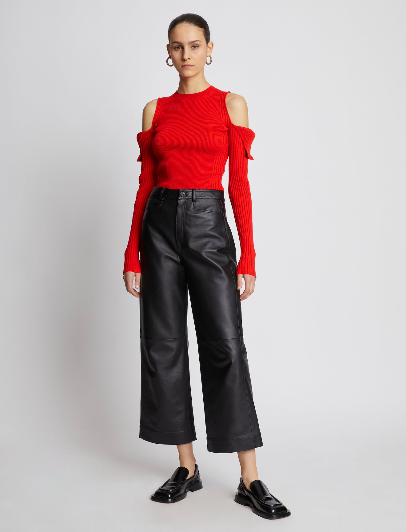 Cotton Cashmere Button Sleeve Sweater #1