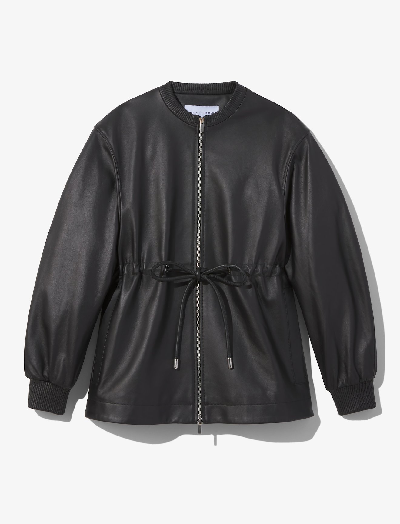 Drawstring Leather Jacket #5