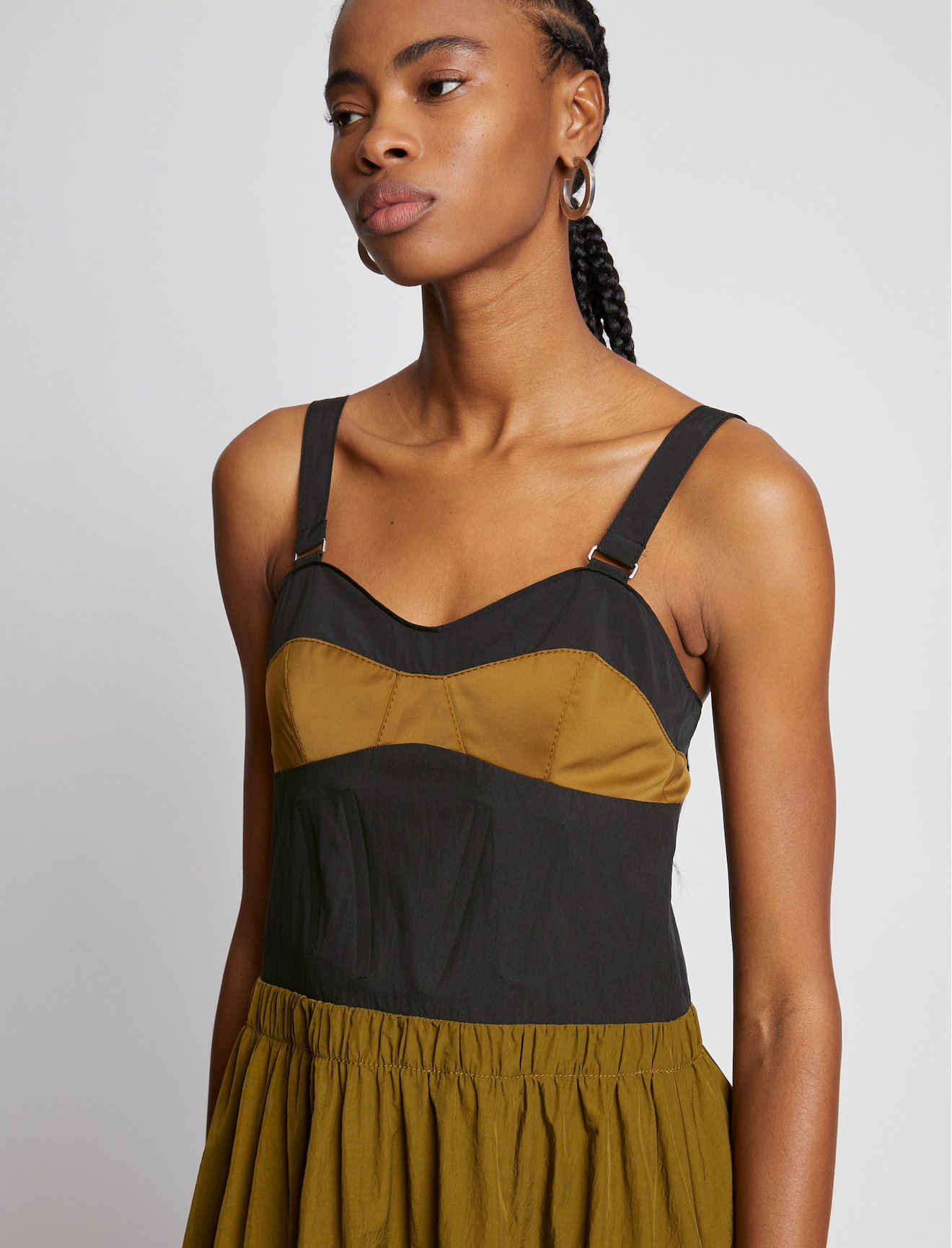 Cotton Nylon Bustier Maxi Dress #3