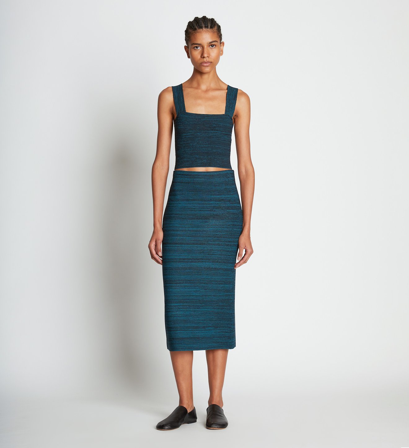 Melange Knit Midi Skirt