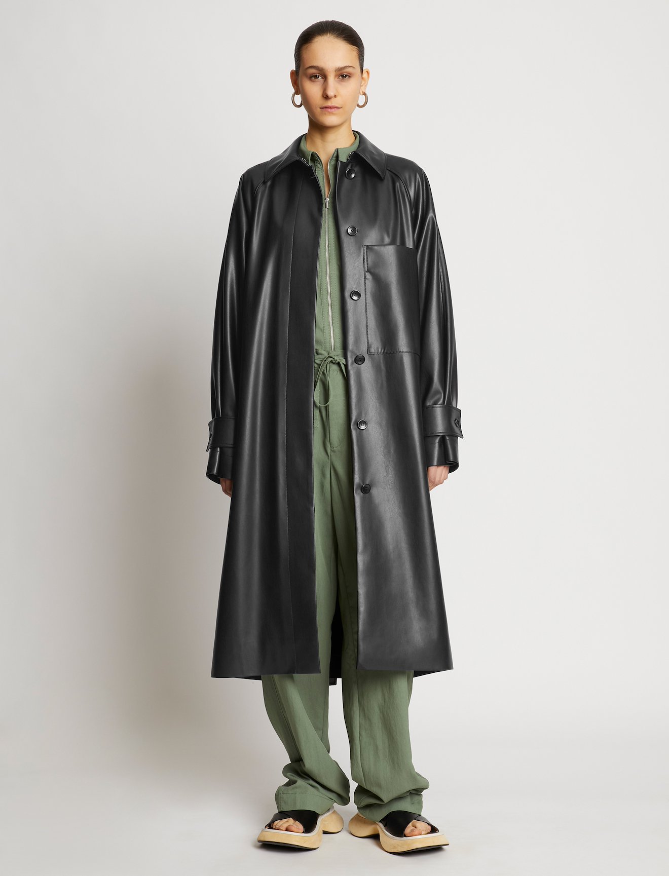Faux Leather Trench #5