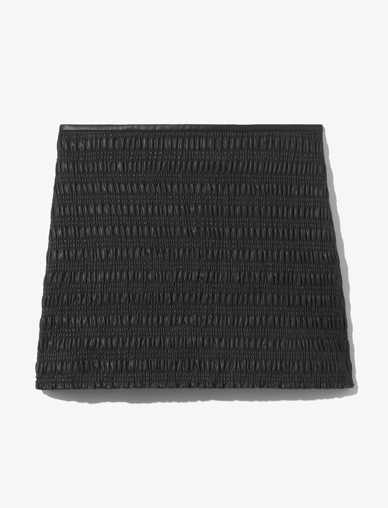 Faux Leather Smocked Mini Skirt #4
