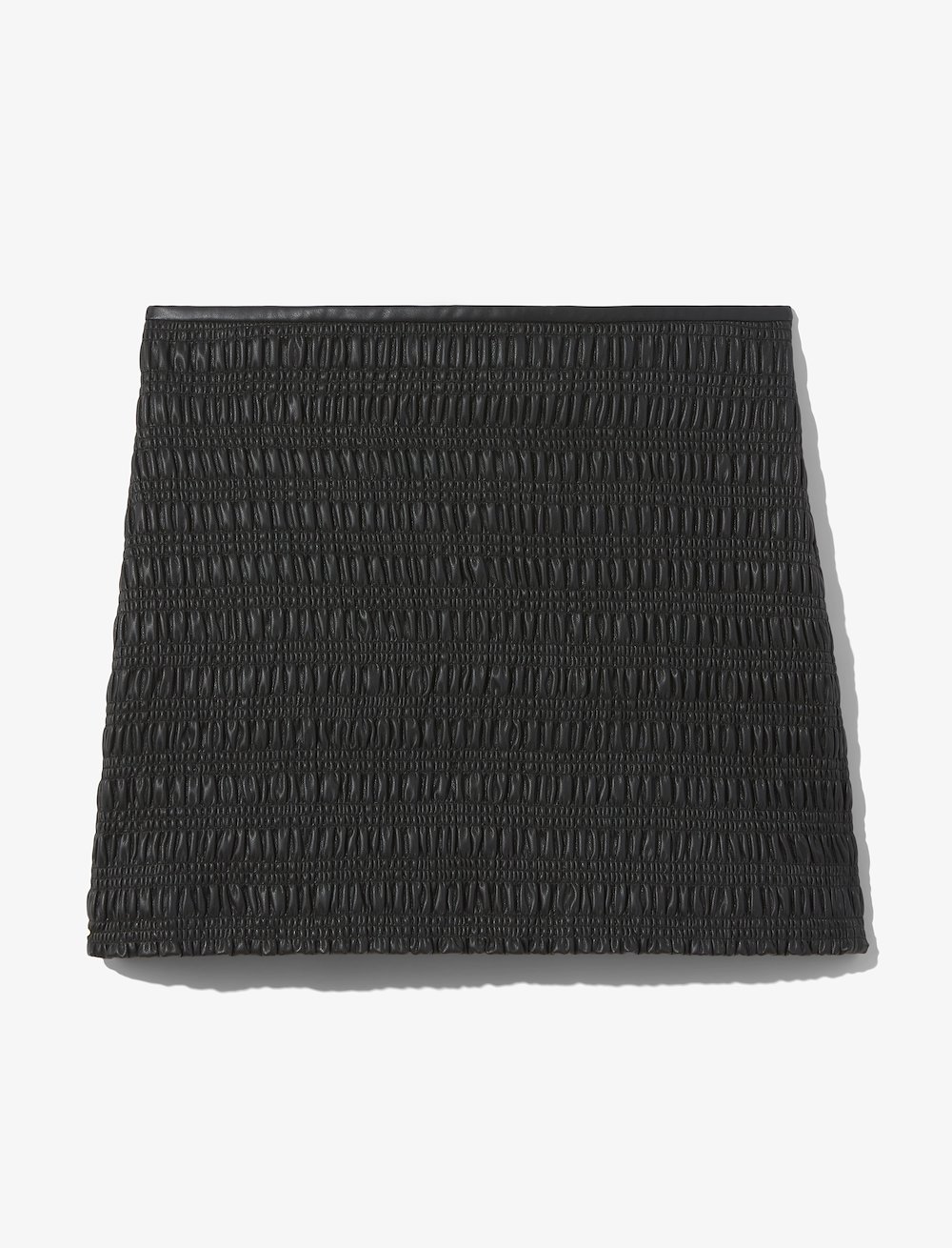 Faux Leather Smocked Mini Skirt
