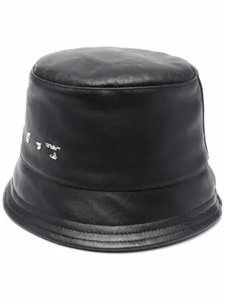 branded leather bucket hat 
