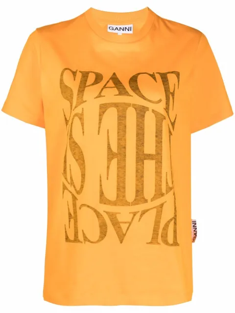 GANNI slogan print T-shirt