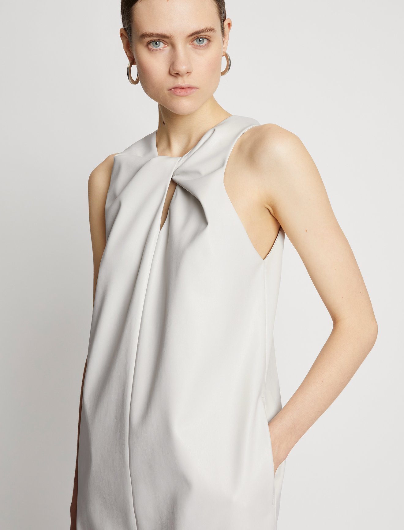 Faux Leather Sleeveless Dress #3