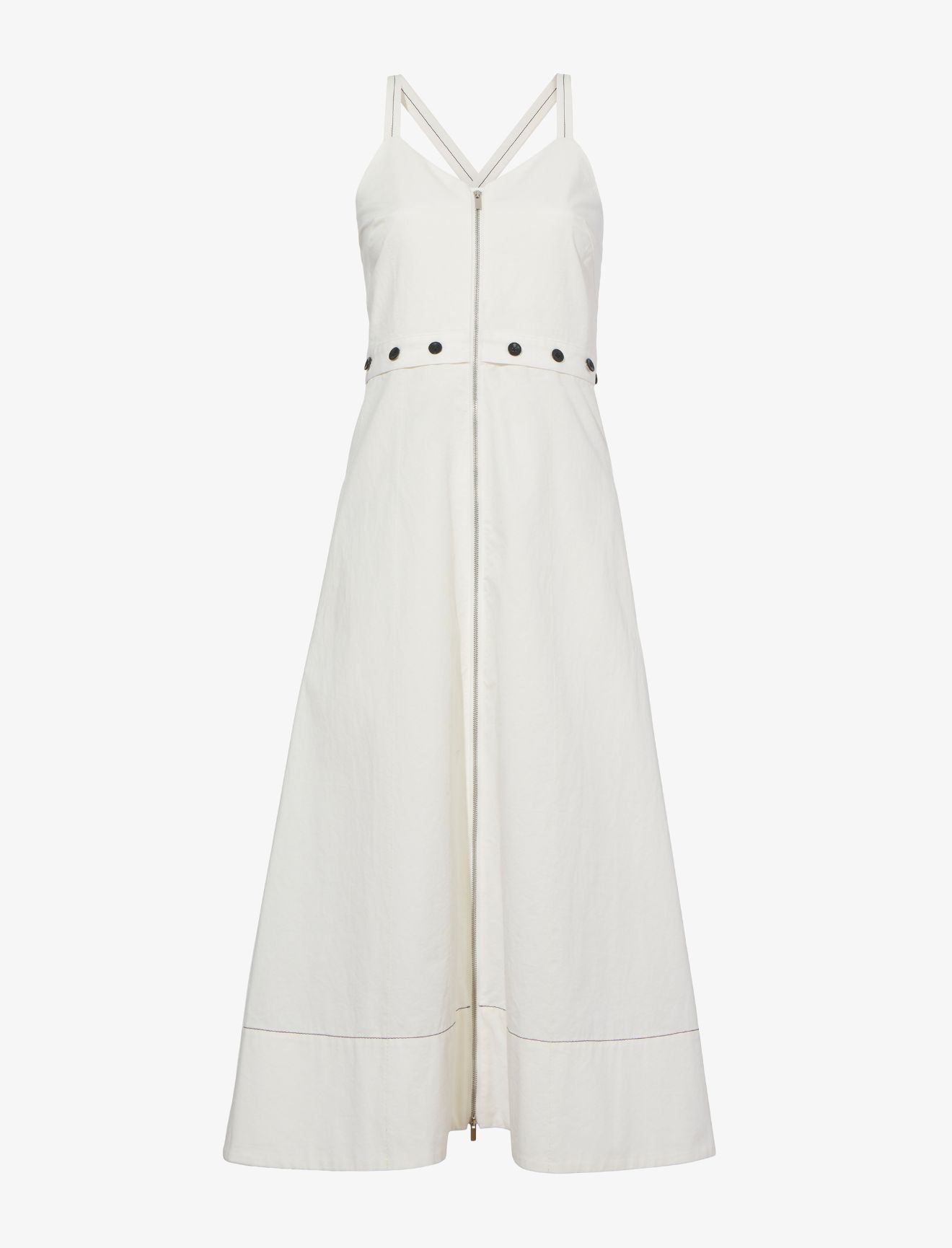Cotton Linen Sleeveless Dress in off white | Proenza Schouler