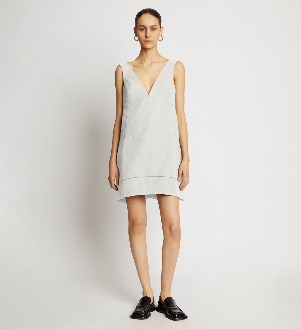 Cotton Linen Mini Dress in white Proenza Schouler