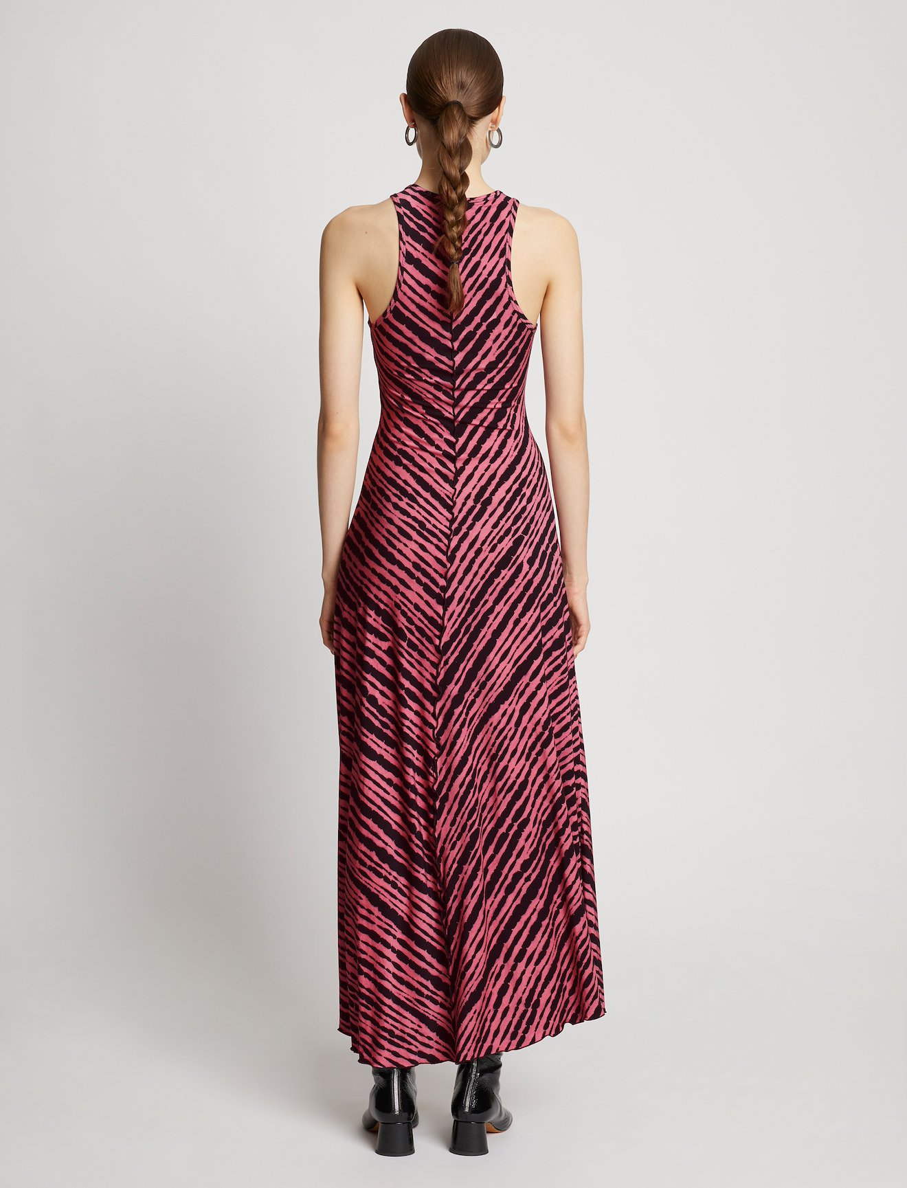 Diagonal Stripe Sleeveless Jersey Dress #2