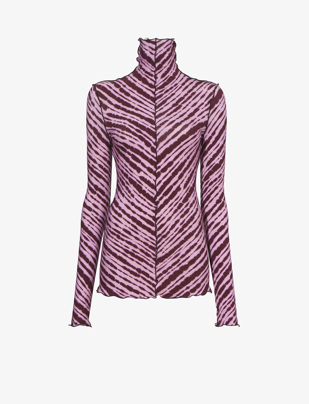 Diagonal Tie Dye Jersey Turtleneck