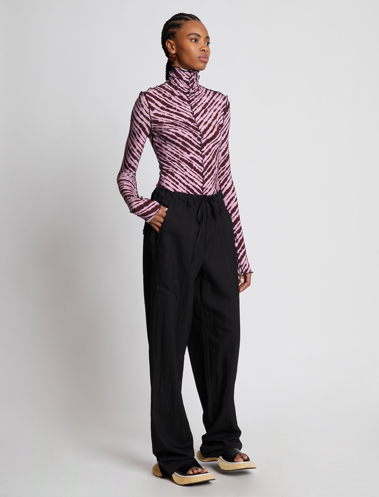 Diagonal Tie Dye Jersey Turtleneck #2