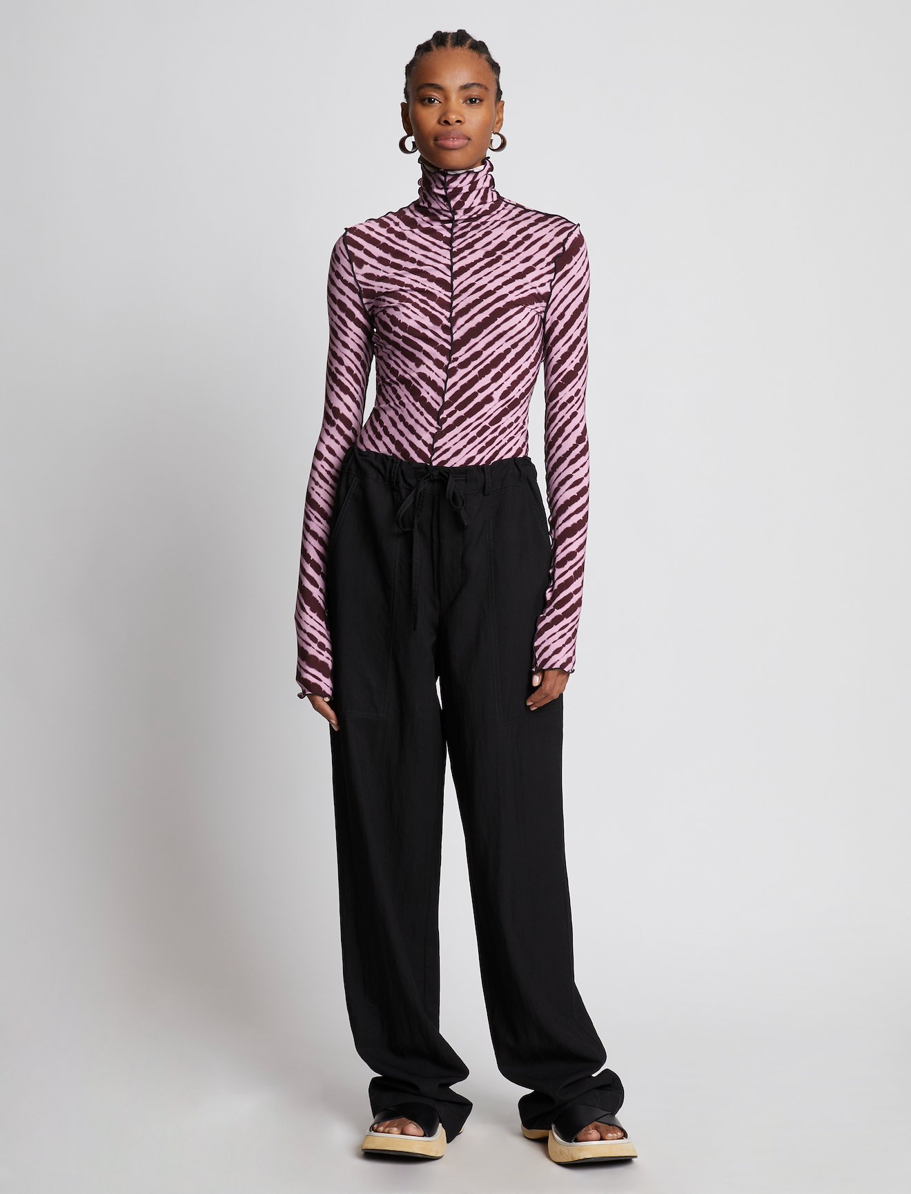 Diagonal Tie Dye Jersey Turtleneck #1
