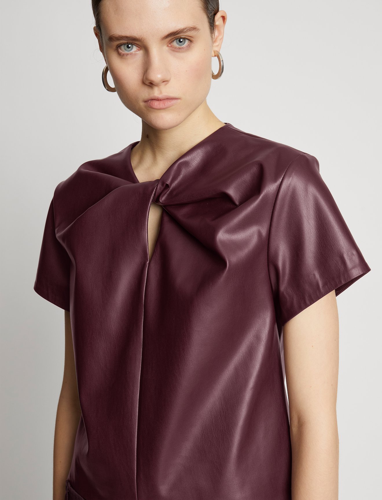 Faux Leather Twisted Top #4