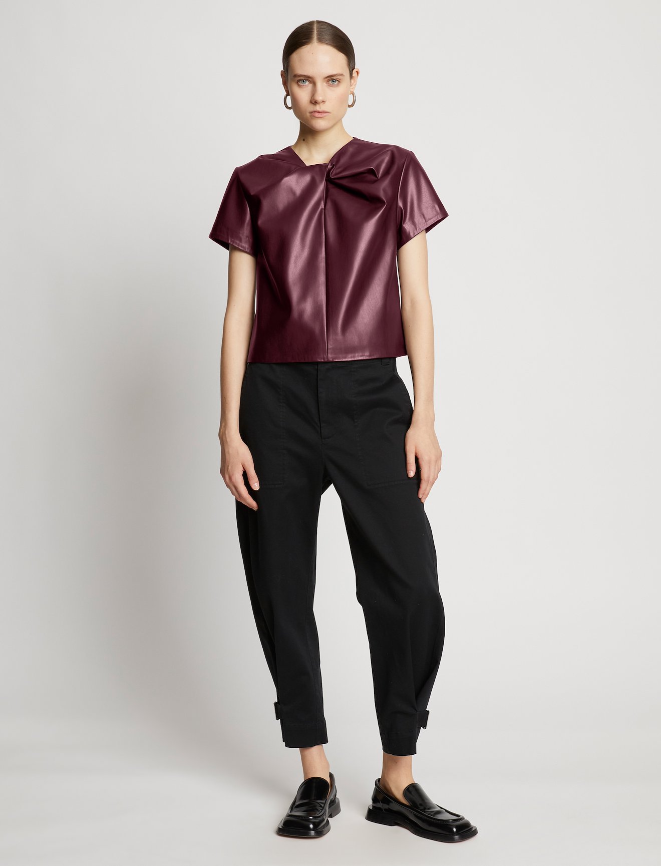 Faux Leather Twisted Top #1