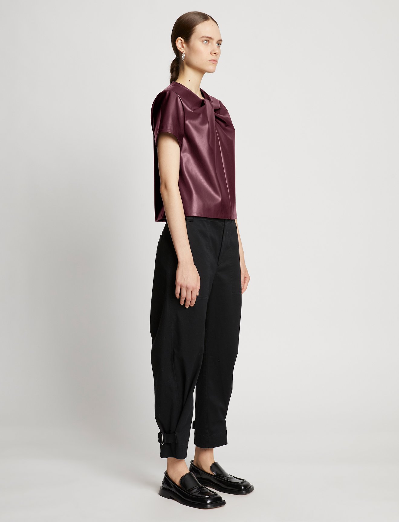 Faux Leather Twisted Top #2