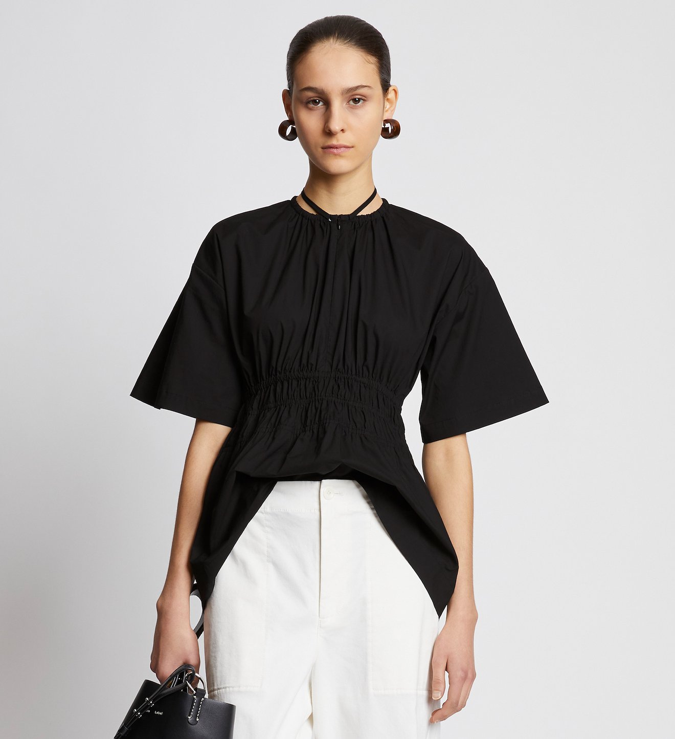 Poplin Drawstring Blouse