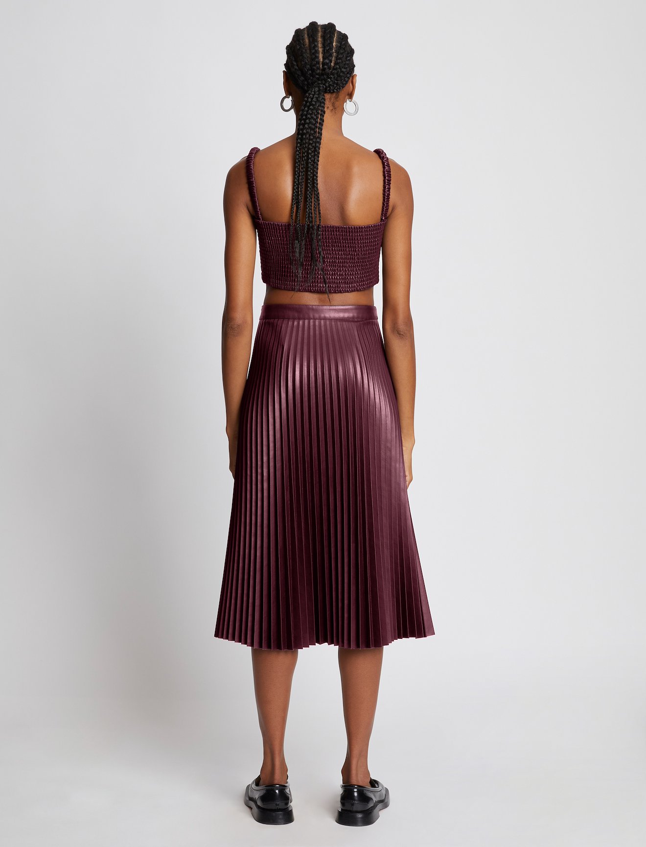 Faux Leather Smocked Top #3