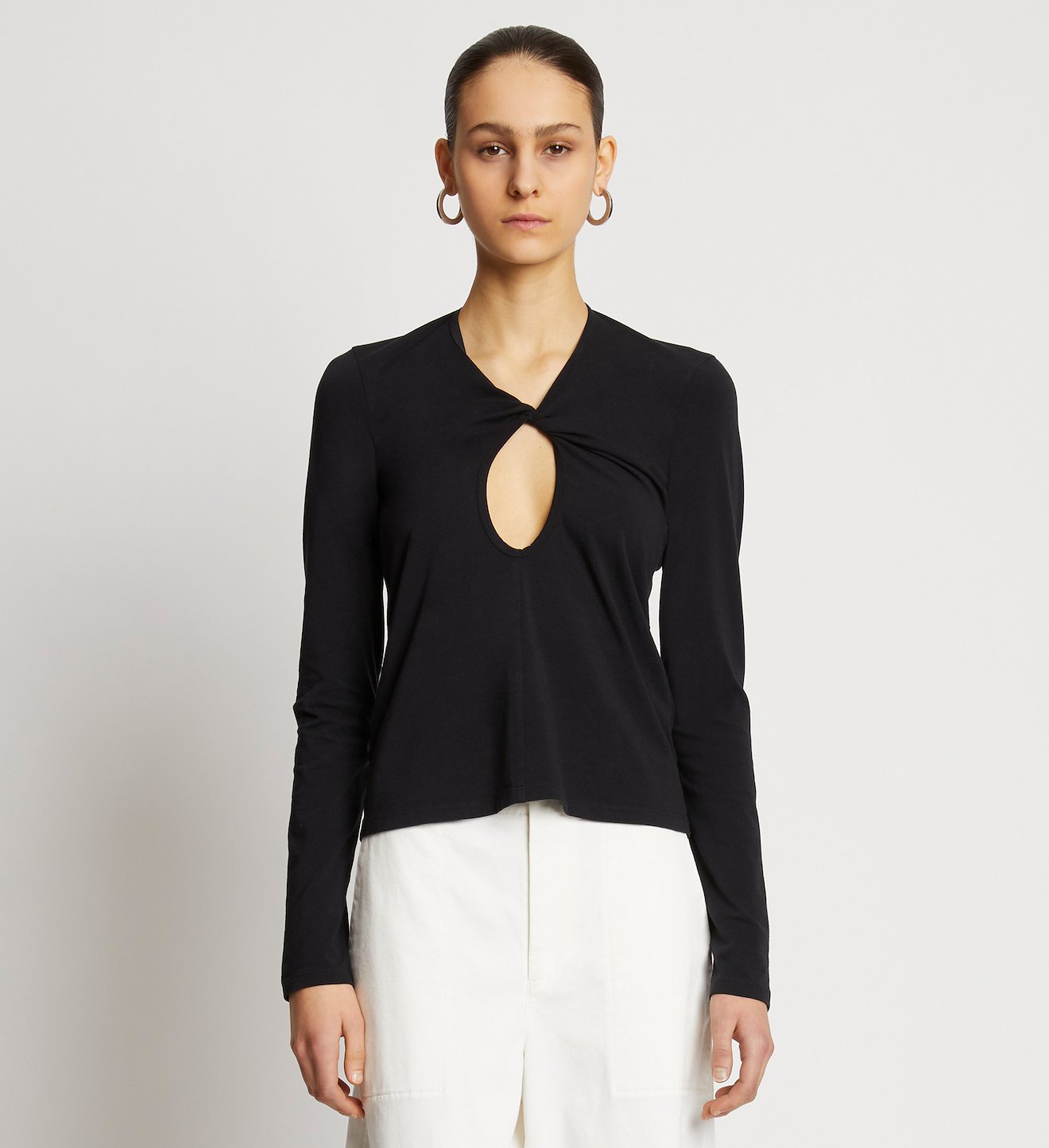 Jersey Keyhole Top
