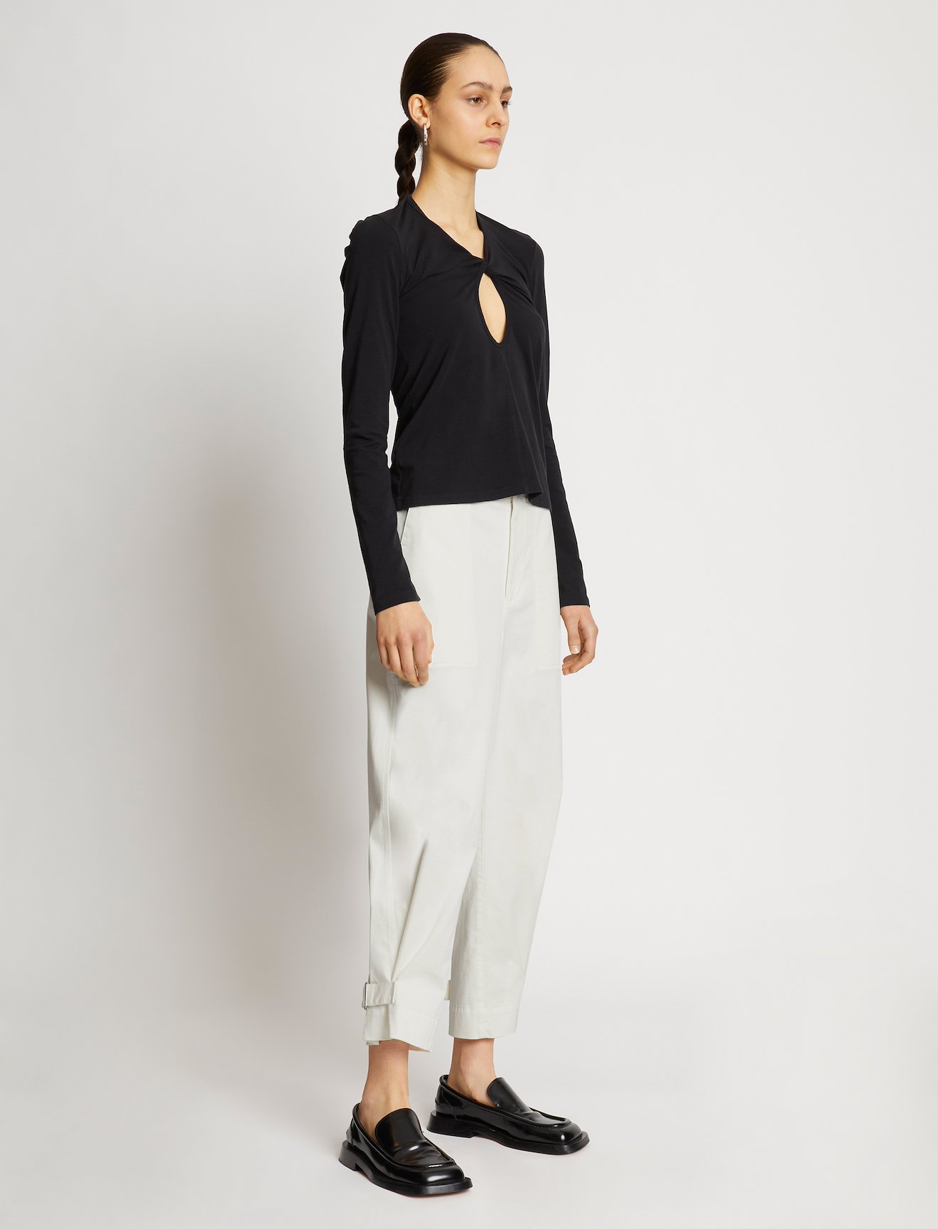 Cotton Twill Tapered Pants #1