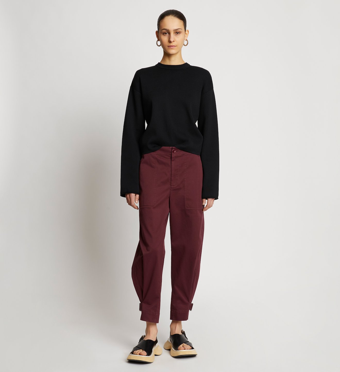 Cotton Twill Tapered Pants