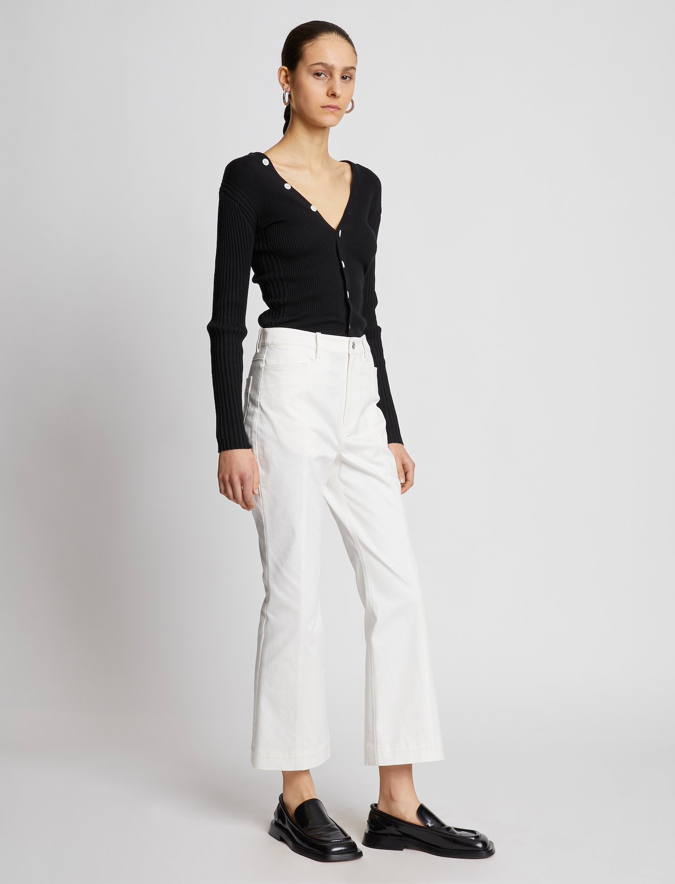 Cotton Twill Cropped Pants #1