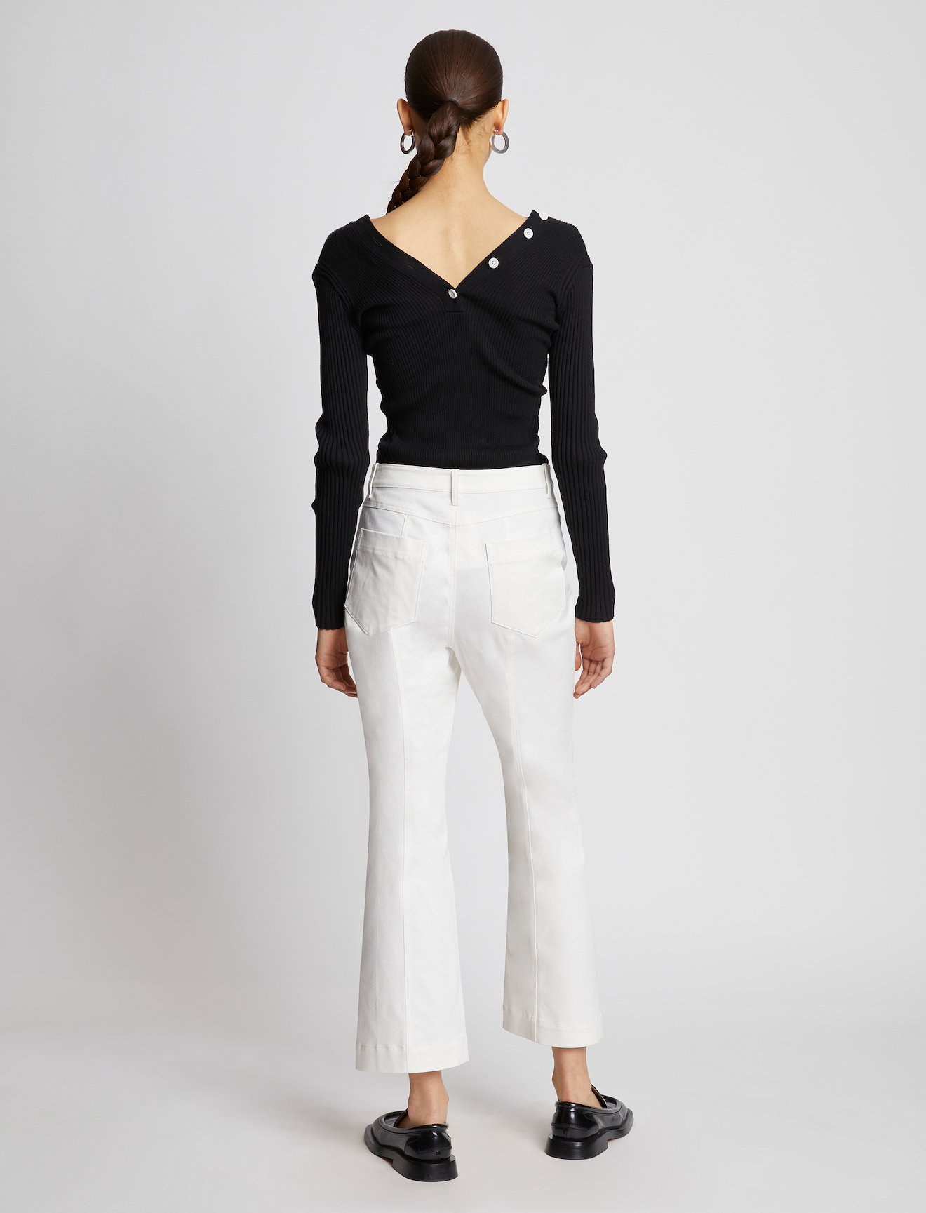 Cotton Twill Cropped Pants #2