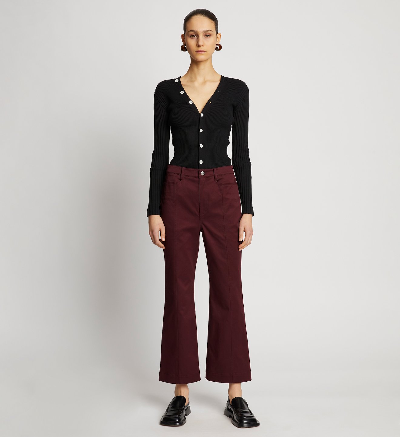 Cotton Twill Cropped Pants