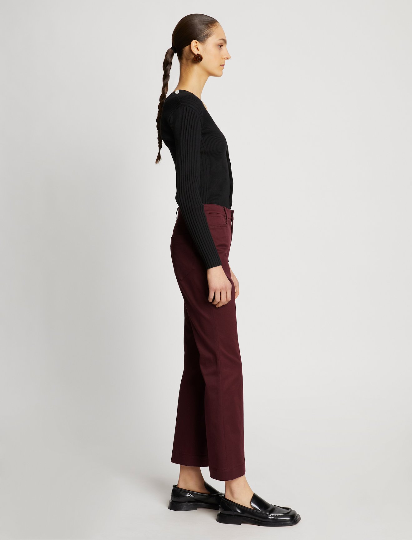 Cotton Twill Cropped Pants #1