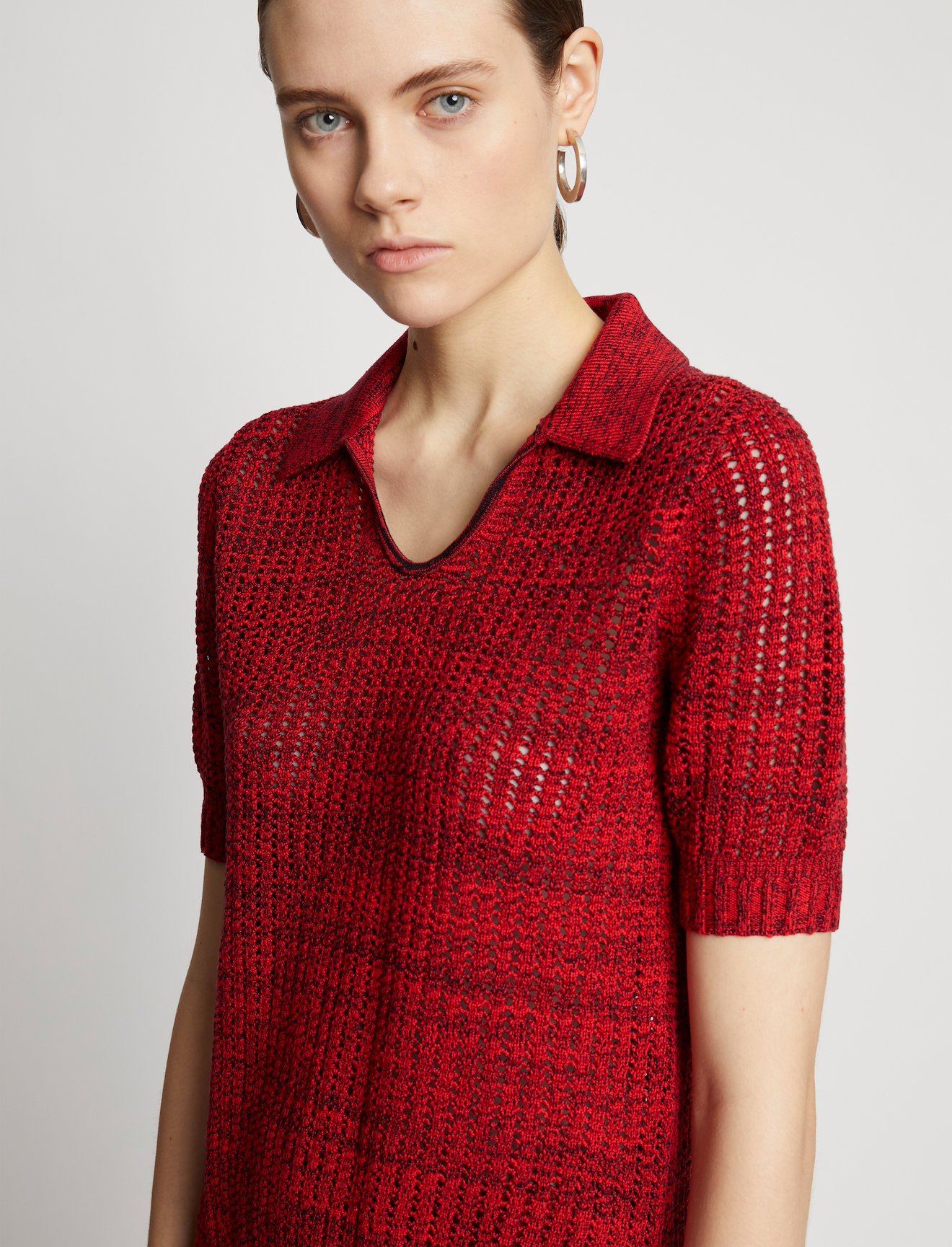 Cotton Silk Pique Polo Top #4