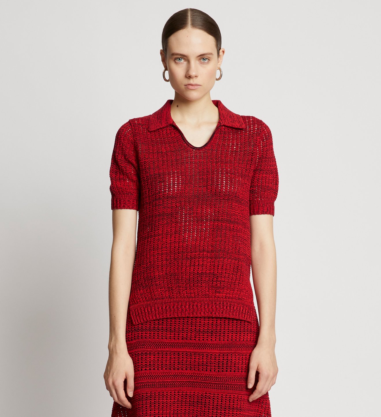 Cotton Silk Pique Polo Top