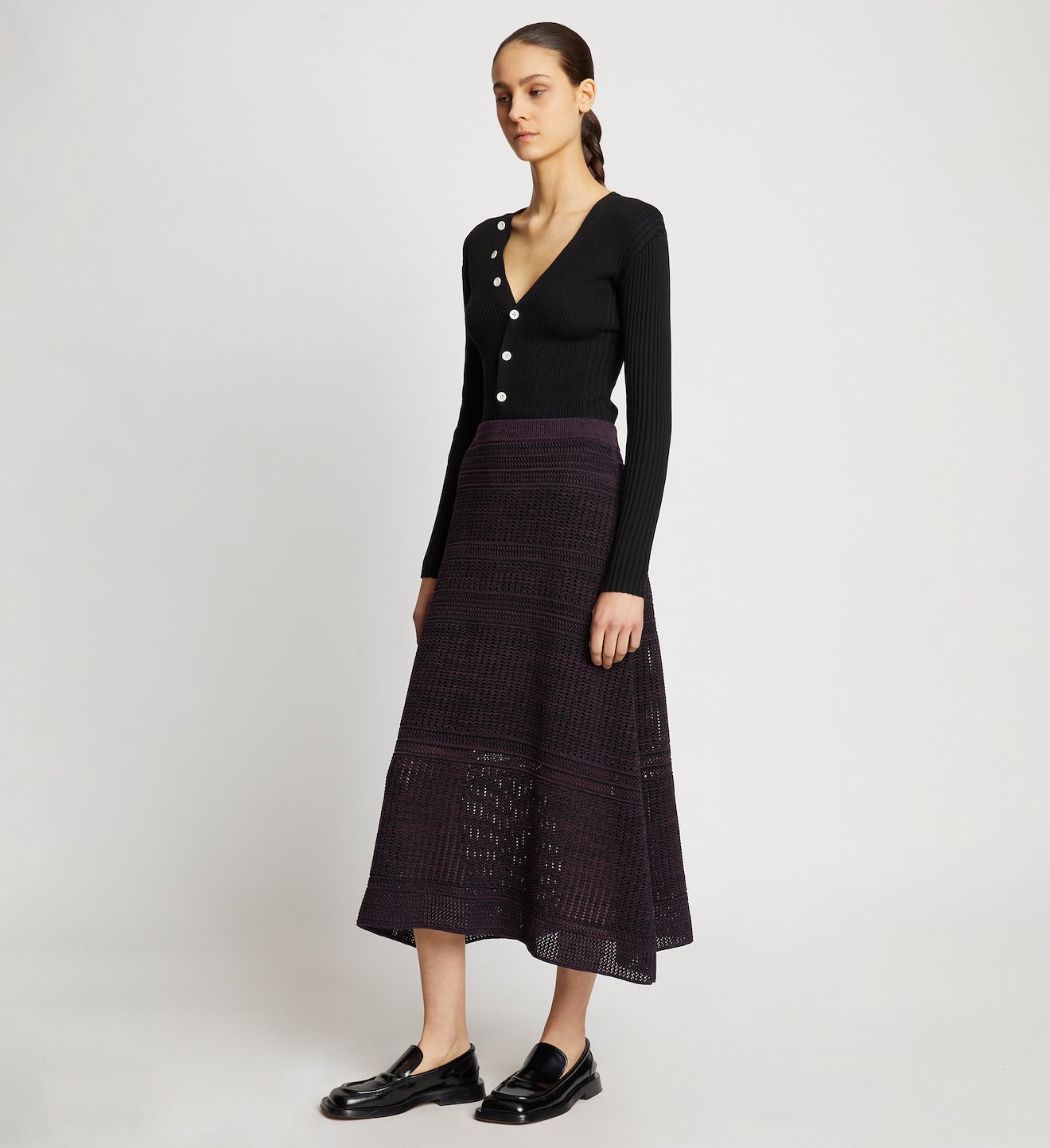 Cotton Silk Pique Skirt