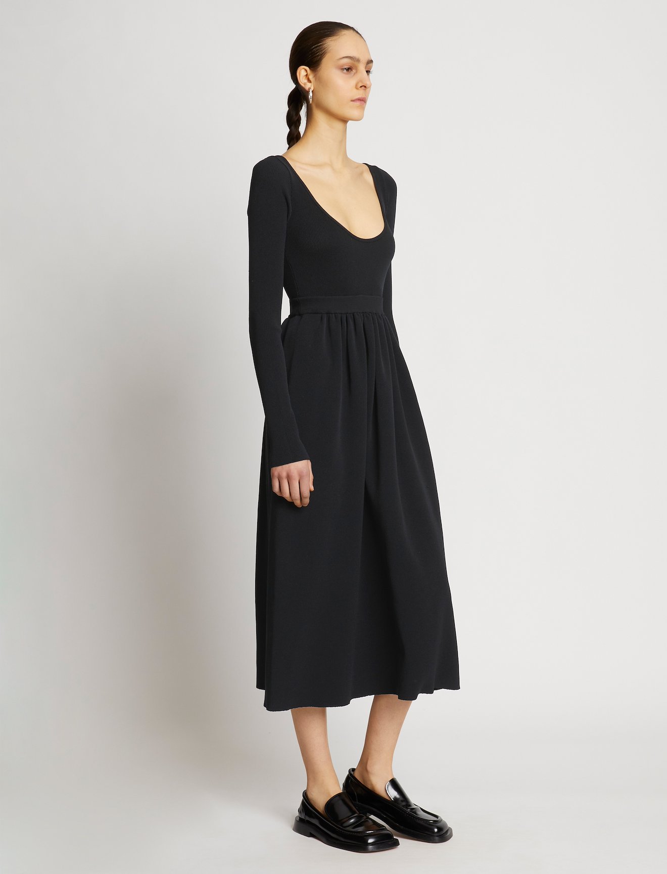 Rib Knit Long Sleeve Dress #1